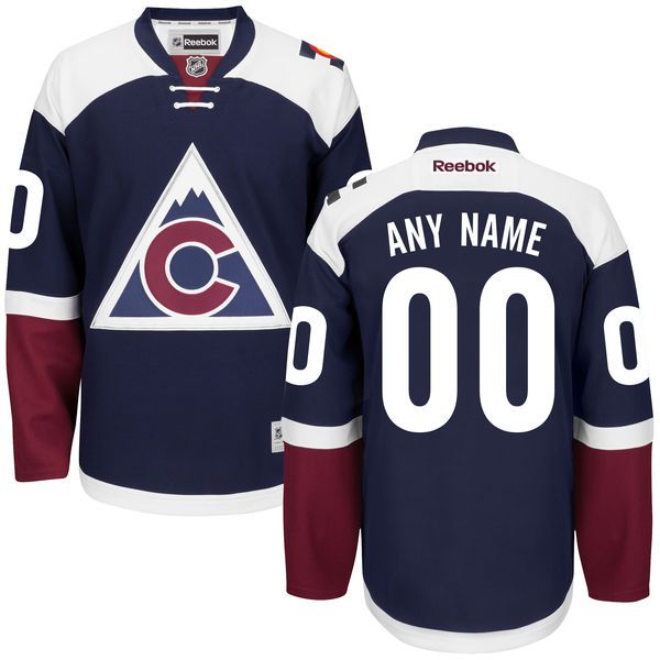 Men Colorado Avalanche Reebok Navy Custom Alternate Premier NHL Jersey->->Custom Jersey